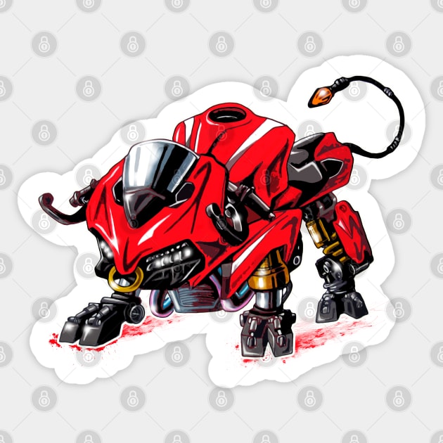 Ducati Panigale Bull Red Sticker by MOTORIND